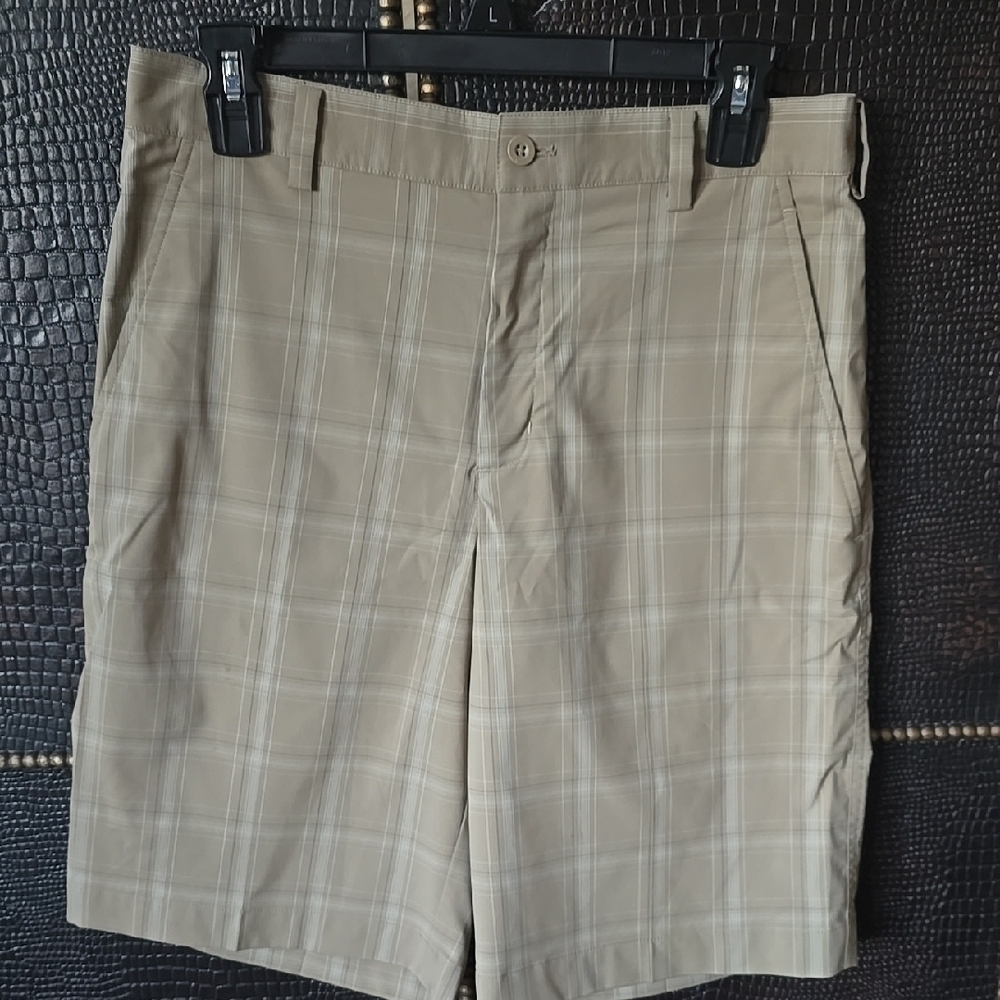 Nike Tan Flat Front Shorts Lightweight Tailored Design
